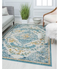 Rugs America Harper HY50C Fresh Chicory Transitional Vintage Ivory Area Rug, 2 ft. 6 in. X 8 ft.