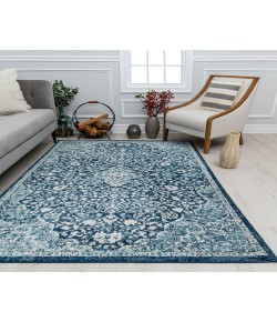Rugs America Harper HY50N Mozart Blue Abstract Vintage Blue Area Rug, 8 ft. 0 in. X 10 ft. 0 in.