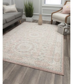 Rugs America Harper HY60A Pink Lemonade Transitional Vintage Pink Area Rug, 2 ft. X 4 ft.