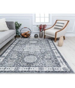 Rugs America Harper HY60H Ice Cube Silver Abstract Vintage Gray Area Rug, 2 ft. 6 in. X 4 ft.