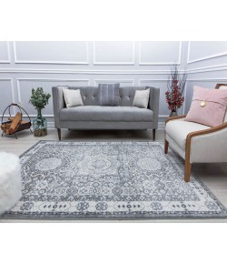 Rugs America Harper HY60H Ice Cube Silver Abstract Vintage Gray Area Rug, 2 ft. 6 in. X 4 ft.