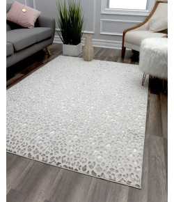 CosmoLiving By Cosmopolitan Natura HZ50A Snow Leopard Animal Contemporary White Area Rug, 9 ft. X 12 ft.
