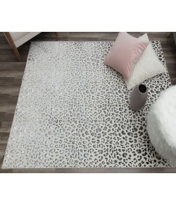 CosmoLiving By Cosmopolitan Natura HZ50A Snow Leopard Animal Contemporary White Area Rug, 9 ft. X 12 ft.