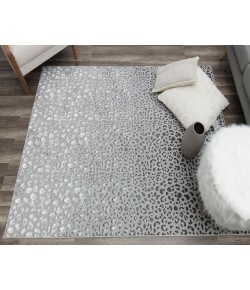 Hazel Natura HZ50B Gray Leopard Animal Contemporary Gray Area Rug, 8 ft. X 10 ft.