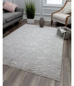 Hazel Natura HZ60B Gray Tiger Animal Contemporary Gray Area Rug, 8 ft. X 10 ft.