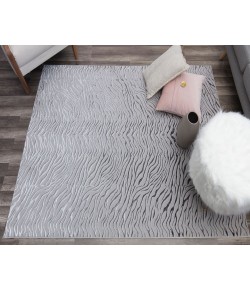 Hazel Natura HZ60B Gray Tiger Animal Contemporary Gray Area Rug, 8 ft. X 10 ft.