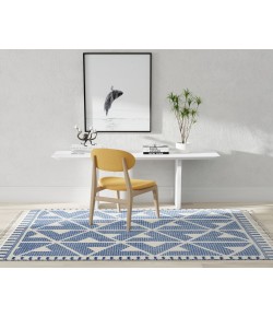 Mason Brooks Catalan IB10B Aster Blue Geometric Transitional Blue Area Rug, 8 ft. 3 in. X 10 ft. 0 in.