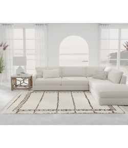 Mason Brooks Catalan IB40C Aurora Tan Geometric Transitional White Area Rug, 8 ft. 3 in. X 10 ft. 0 in.