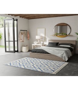 Mason Brooks Catalan IB50A Blue Skye Geometric Transitional White Area Rug, 8 ft. 3 in. X 10 ft. 0 in.