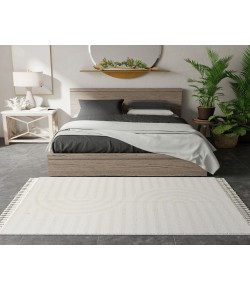Mason Brooks Catalan IB60A White Iris Geometric Transitional White Area Rug, 8 ft. 3 in. X 10 ft. 0 in.