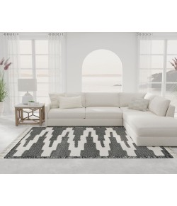 Mason Brooks Catalan IB80B Kai Black Geometric Transitional Black Area Rug, 8 ft. 3 in. X 10 ft. 0 in.