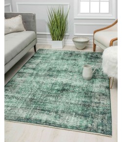 Rugs America Isle IG30A Green Grooves Transitional Vintage Green Area Rug, 2 ft. 6 in. X 4 ft.