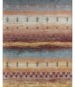 Rugs America Jaelyn JD25A Warm Horizon Tribal Bohemian Yellow Area Rug, 5 ft. 3 in. X 7 ft. 0 in.