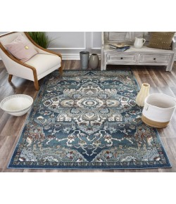 Rugs America Sela JR50A Eclipse Transitional Vintage Blue Area Rug, 5 ft. X 7 ft.