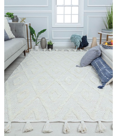 Rugs America Jaspen RA32677 White Rugs America Jaspen RA32677 White Area Rug 5 ft. x 7 ft. Rectangle