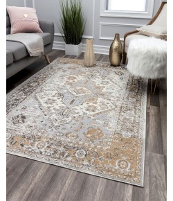 Rugs America Leopold L X 60A Grey Charm Oriental Transitional Cream Area Rug, 9 ft. X 12 ft.