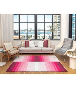 Elizabeth Sutton Maze MI15B Tickled Pink Stripe Mordern Pink Area Rug, 7 ft. 10 in. X 10 ft. 0 in.