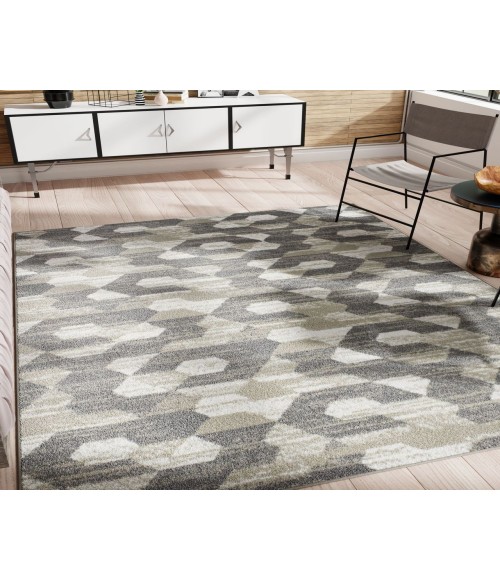 Rugs America Matthieu  RA41591 Gray Area Rug 8 ft. x 10 ft. Rectangle