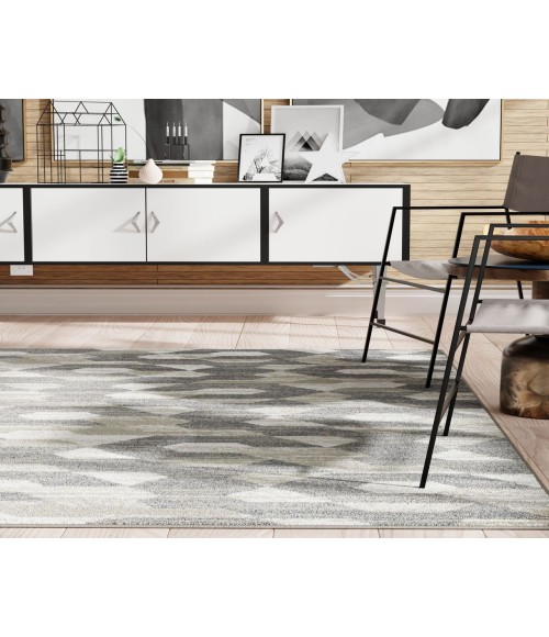 Rugs America Matthieu  RA41591 Gray Area Rug 8 ft. x 10 ft. Rectangle