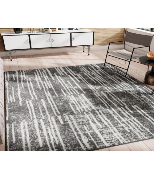 Rugs America Matthieu  RA41619 Gray Rugs America Matthieu  RA41619 Gray Area Rug 8 ft. x 10 ft. Rectangle