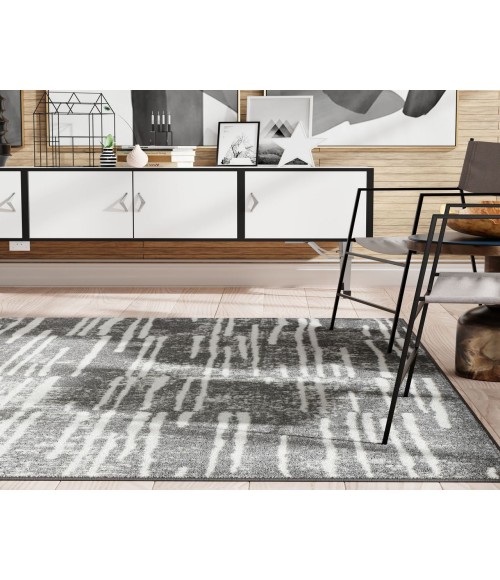 Rugs America Matthieu  RA41619 Gray Rugs America Matthieu  RA41619 Gray Area Rug 8 ft. x 10 ft. Rectangle