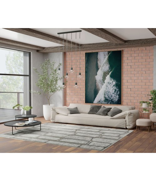 Rugs America Matthieu  RA41634 Gray Area Rug 5 ft. x 7 ft. Rectangle