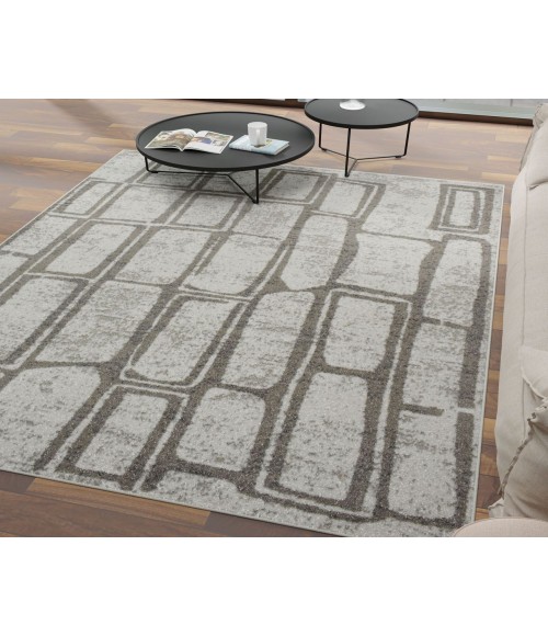 Rugs America Matthieu  RA41634 Gray Area Rug 5 ft. x 7 ft. Rectangle
