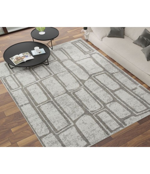 Rugs America Matthieu  RA41634 Gray Area Rug 5 ft. x 7 ft. Rectangle