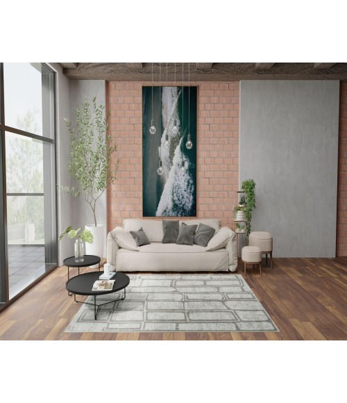 Rugs America Matthieu  RA41634 Gray Area Rug 5 ft. x 7 ft. Rectangle