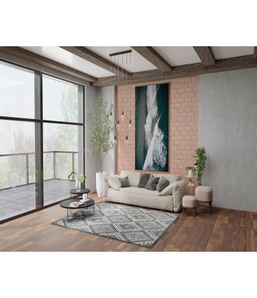 Rugs America Matthieu  RA41637 Gray Rugs America Matthieu  RA41637 Gray Area Rug 2 ft. 6 in. x 8 ft. Runner