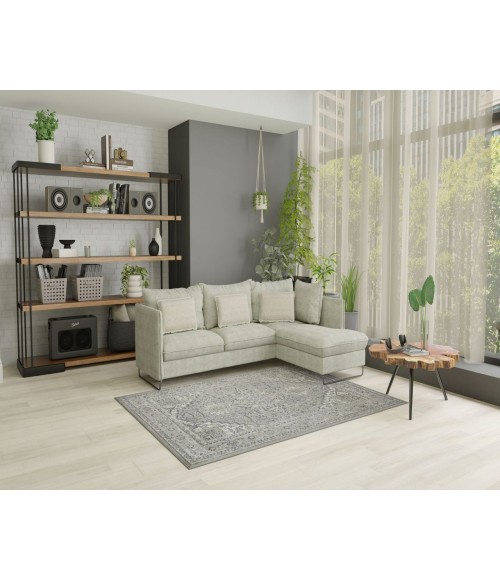 Rugs America Matthieu RA41670 Gray Rugs America Matthieu RA41670 Gray Area Rug 5 ft. x 7 ft. Rectangle