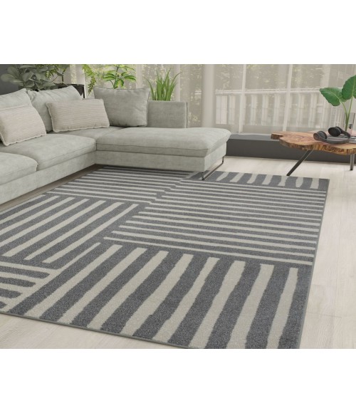 Rugs America Matthieu RA41702 Gray Rugs America Matthieu RA41702 Gray Area Rug 5 ft. x 7 ft. Rectangle