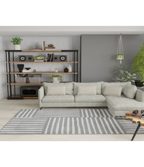 Rugs America Matthieu RA41702 Gray Rugs America Matthieu RA41702 Gray Area Rug 5 ft. x 7 ft. Rectangle