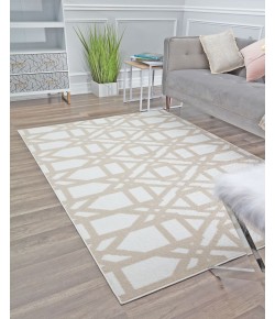 Rugs America Mika MO30A Milk and Honey Geometric Contemporary Cream Area Rug, 8 ft. X 10 ft.