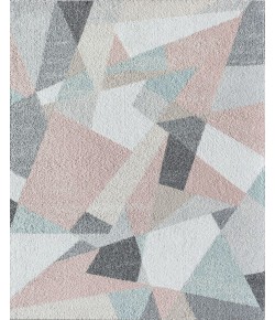Rugs America Mika MO60A Milkshake Geometric Contemporary Pink Area Rug, 8 ft. X 10 ft.