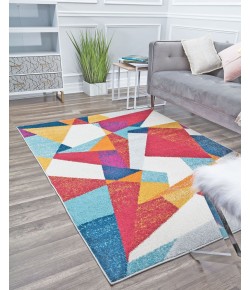 Rugs America Mika MO60B Fruit Punch Geometric Contemporary Orange Area Rug, 8 ft. X 10 ft.