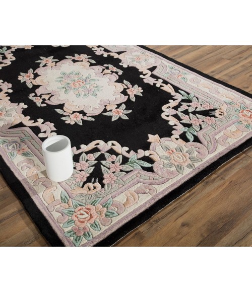 Rugs America Alexis RA21540 Black Rugs America Alexis RA21540 Black Area Rug 8 ft. x 11 ft. Rectangle
