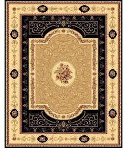 Rugs America Vista 1365-BLK F. Aubusson Black European Traditional Black Area Rug, 7 ft. 10 in. X 10 ft. 10 in.