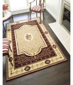 Rugs America Vista 1365-CHR F. Aubusson Cherry European Traditional Red Area Rug, 7 ft. 10 in. X 10 ft. 10 in.