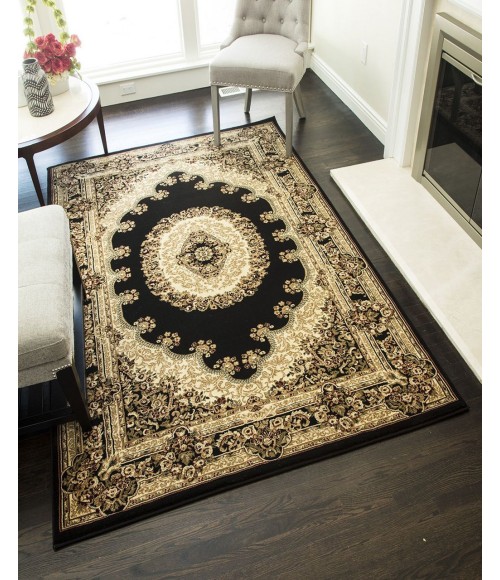 Rugs America Vista RA21352 Black Rugs America Vista RA21352 Black Area Rug 5 ft. 3 in. x 5 ft. 3 in. Rectangle
