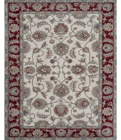 Rugs America Jasmine NDY02 Ivory Burgundy Oriental Traditional Ivory Area Rug, 9 ft. X 12 ft.