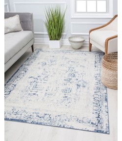 Rugs America Preston PS10A Ultramarina Transitional Vintage White Area Rug, 5 ft. 3 in. X 7 ft. 0 in.