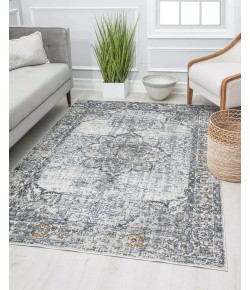 Rugs America Preston PS35B Sapphire Bay Blossom Transitional Vintage Gray Area Rug, 2 ft. 6 in. X 8 ft.