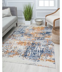 Rugs America Preston PS50A Sapphire Gold Splatter Transitional Vintage Blue Area Rug, 2 ft. 6 in. X 4 ft.