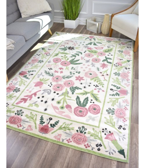 Rugs America Hanna RA30518 White Area Rug 9 ft. x 12 ft. Rectangle