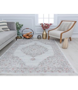 Rugs America Silas SM30B Silver Bells Abstract Vintage White Area Rug, 2 ft. 6 in. X 4 ft.