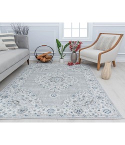 Rugs America Silas SM30D Silver Mist Abstract Vintage Gray Area Rug, 5 ft. 3 in. X 7 ft. 0 in.