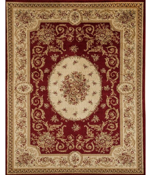 Rugs America Faith RA23777 Red Area Rug 6 ft. 7 in. x 9 ft. 6 in. Rectangle