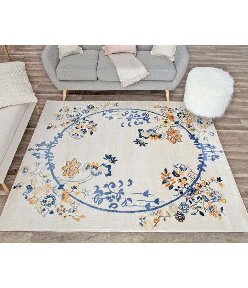 Rugs America Hanna RA28483 White Rugs America Hanna RA28483 White Area Rug 5 ft. x 7 ft. Rectangle