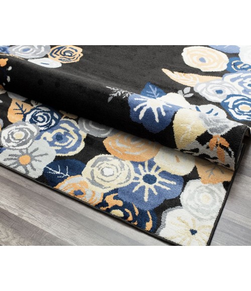 Rugs America Hanna RA28505 Black Area Rug 8 ft. x 10 ft. Rectangle